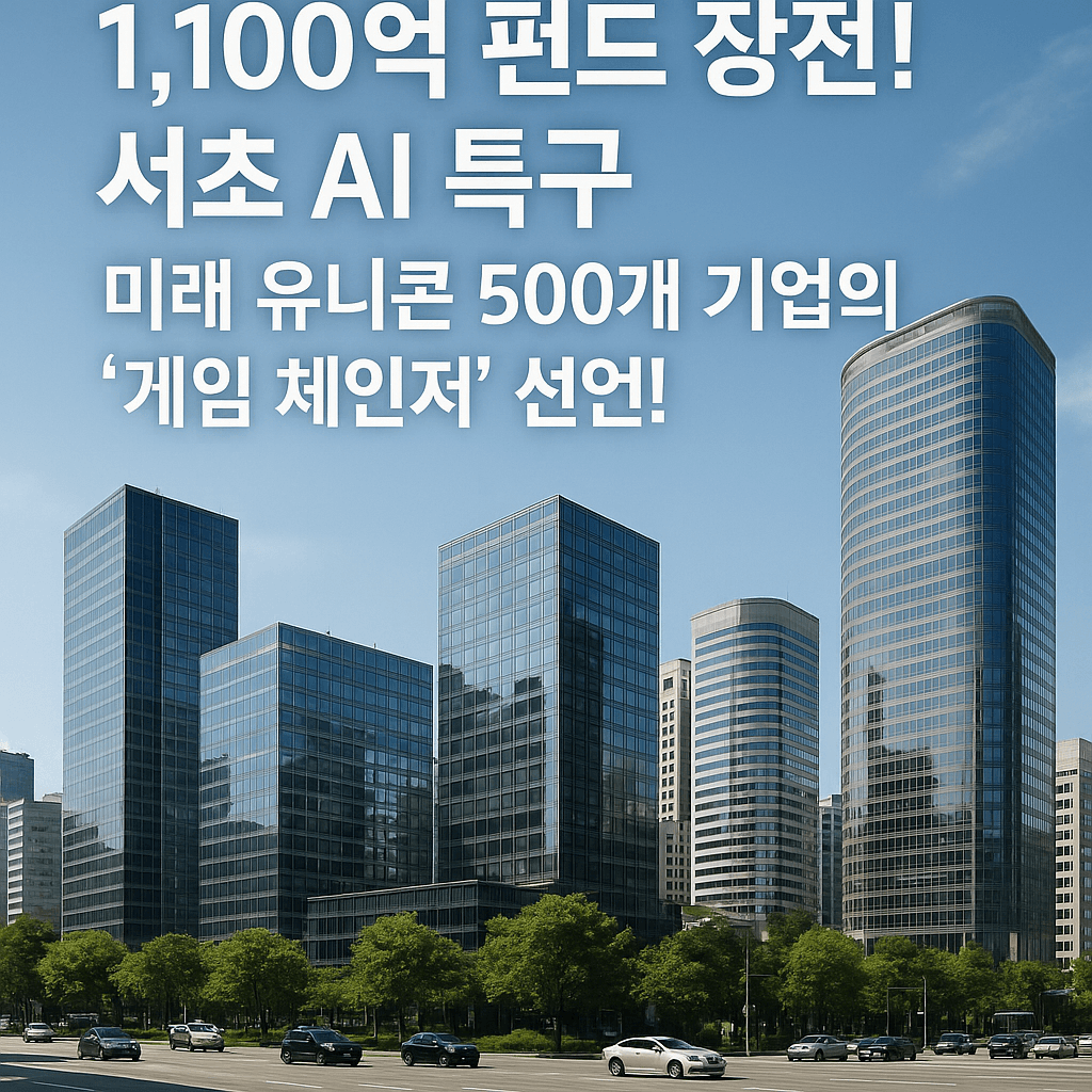1,100억 펀드 장전! 서초 AI 특구, 미래 유니콘 500개 기업의 '게임 체인저' 선언?