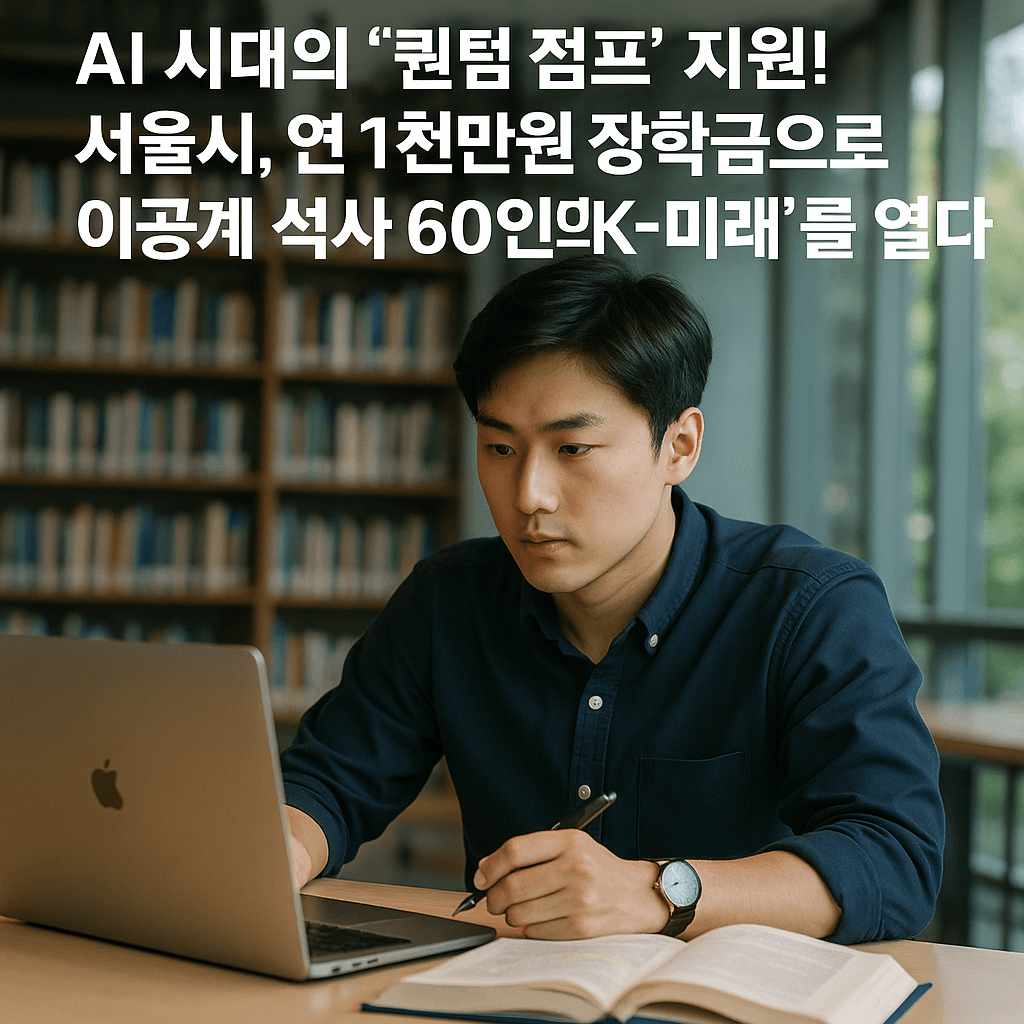 AI 시대의 '퀀텀 점프' 지원! 서울시, 연 1천만원 장학금으로 이공계 석사 60인의 'K-미래'를 열다?