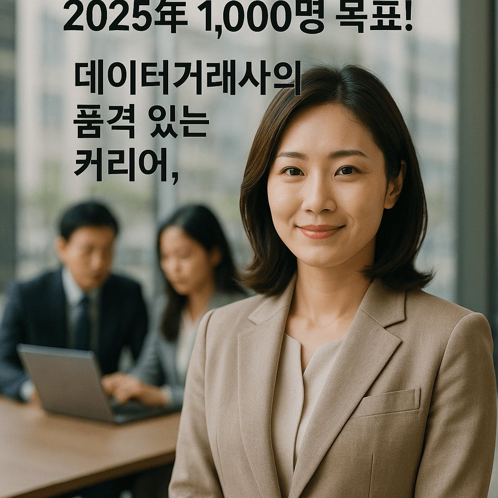 단 40시간으로 AI 강국 핵심? 2025년 1,000명 목표! 데이터거래사의 품격 있는 커리어, 지금이 기회입니다.