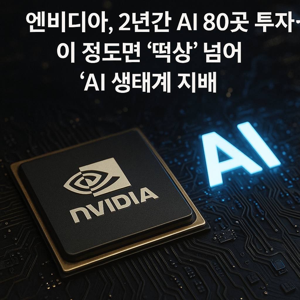 엔비디아, 2년간 AI 80곳 투자…이 정도면 '떡상' 넘어 'AI 생태계 지배'입니다?!