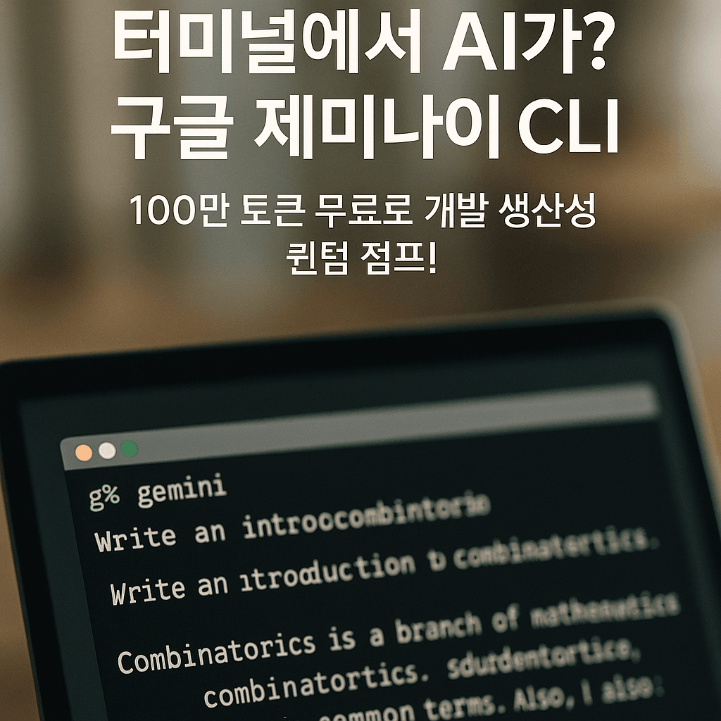 터미널에서 AI가? 구글 제미나이 CLI, 100만 토큰 무료로 개발 생산성 퀀텀 점프!