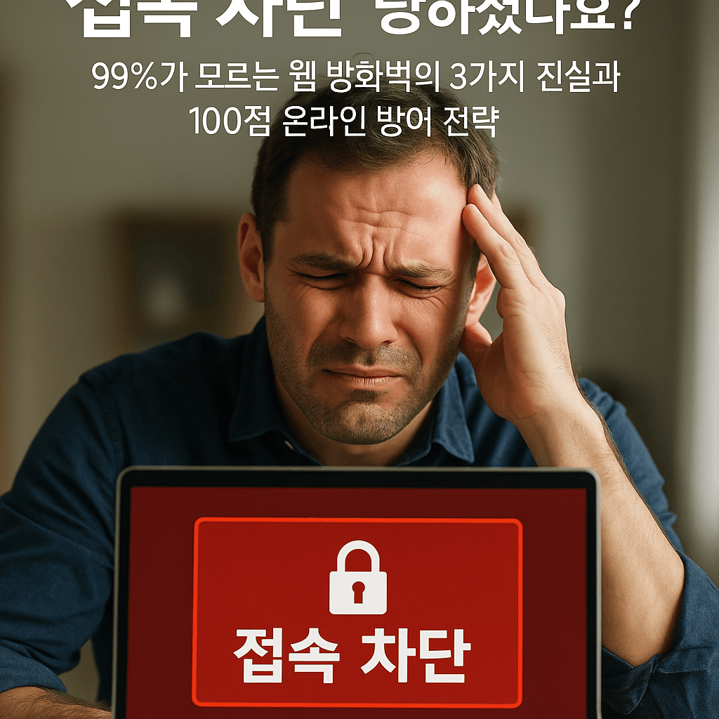 🚨 '접속 차단' 당하셨나요? 99%가 모르는 웹 방화벽의 3가지 진실과 100점 온라인 방어 전략