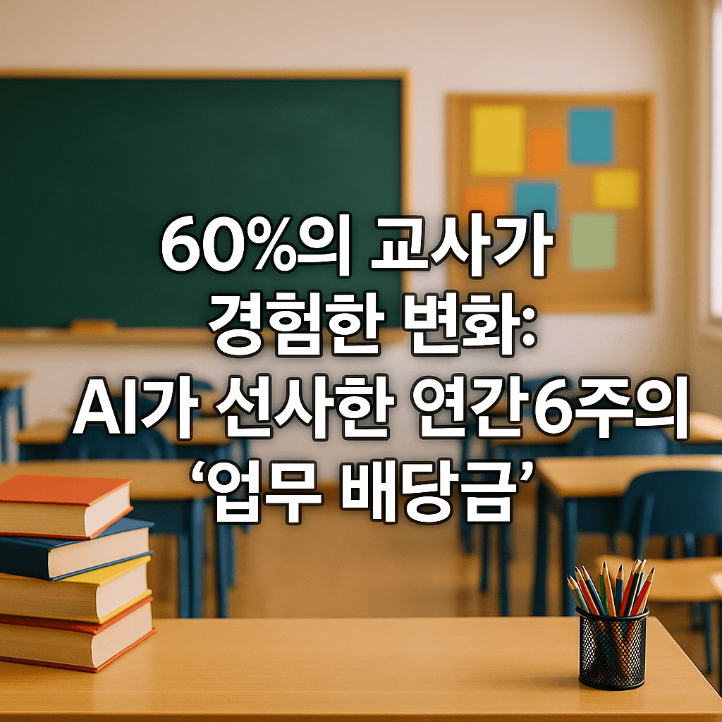 60%의 교사가 경험한 변화: AI가 선사한 연간 6주의 '업무 배당금'