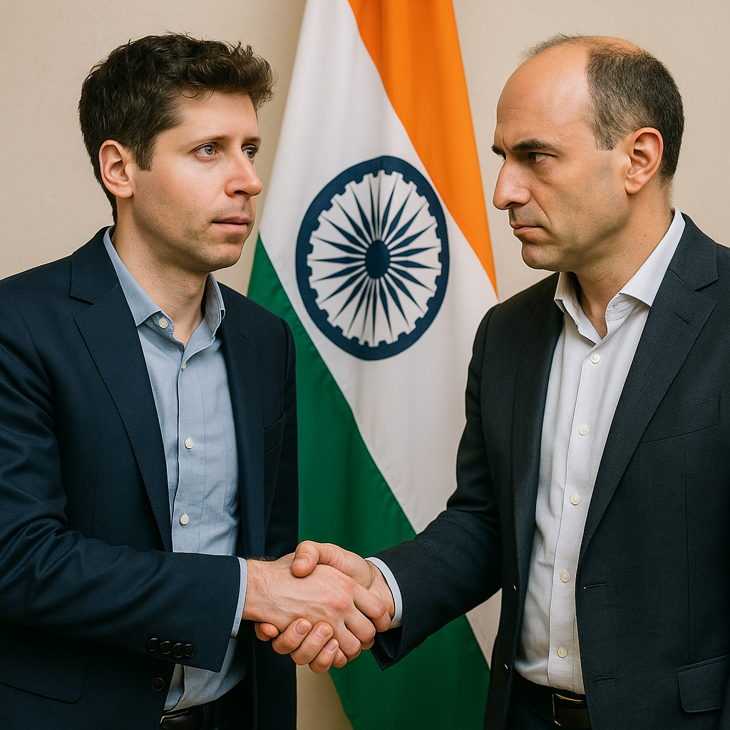 샘 알트먼과 다리오 아모데이의 '어색한 손': AI 냉전의 3대 변수, 오픈AI-앤트로픽의 AI 안전·규제 경쟁과 인도 시장의 미래